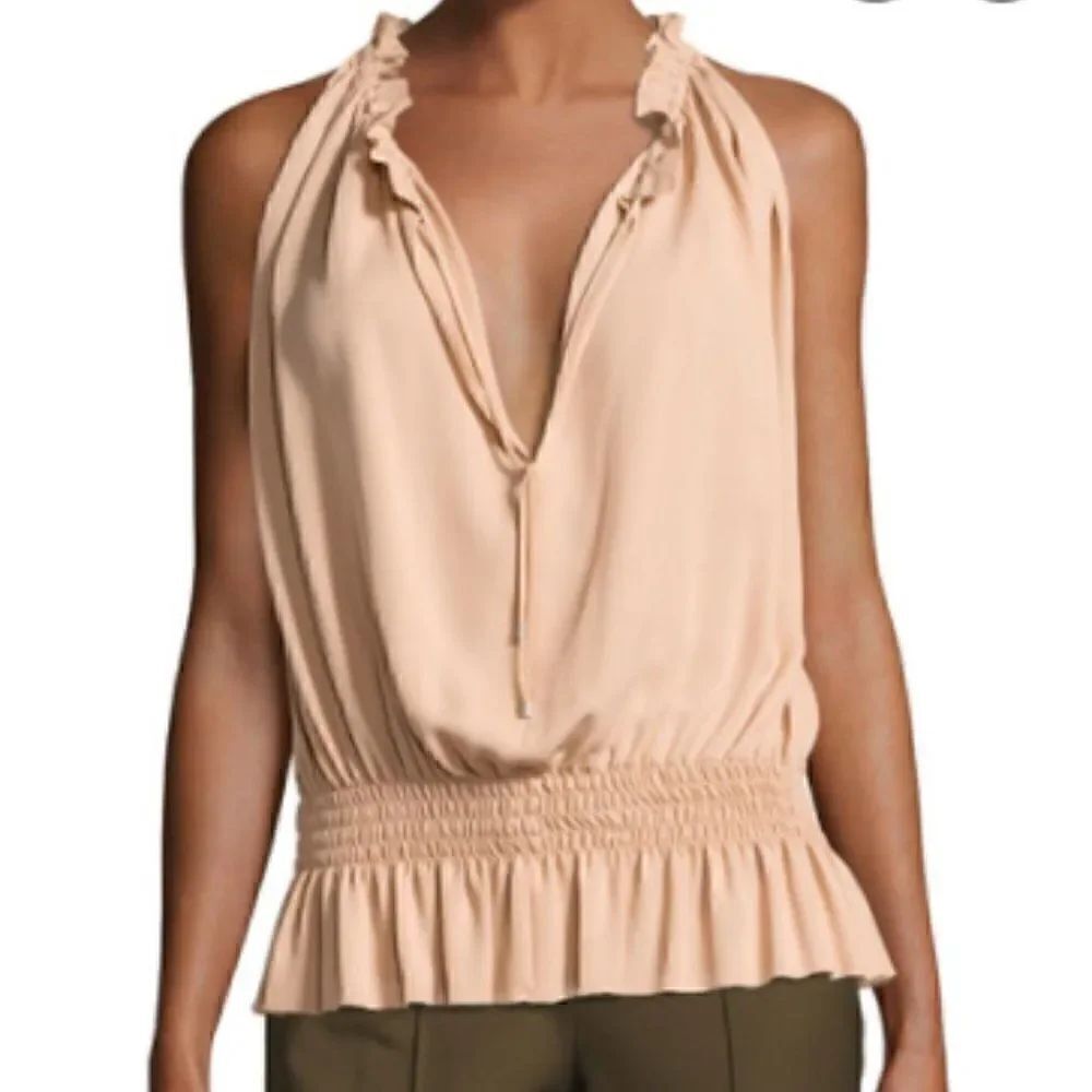 NWT Theory Dezzie Classic Georgette Sleeveless Blouse